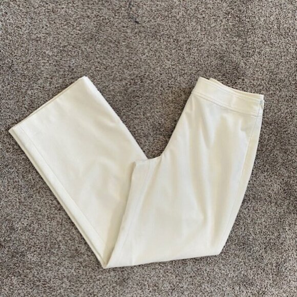 TALBOTS Ivory Cream Wide Leg Stretch Trouser Pants Sz 4 - Picture 7 of 11